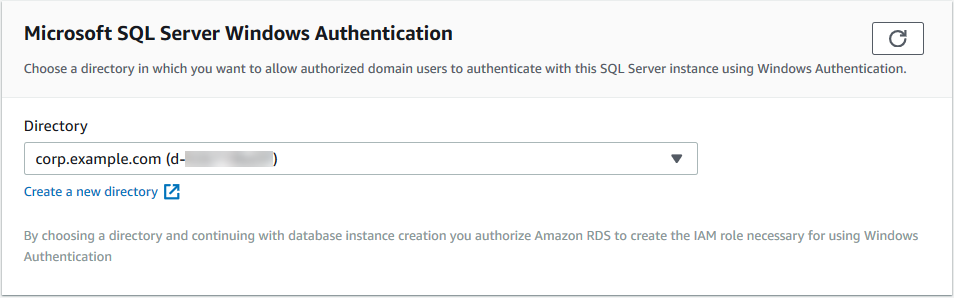 Verzeichnis für die Microsoft SQL Server-Windows-Authentifizierung.