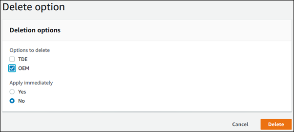 Optionsgruppe löschen.