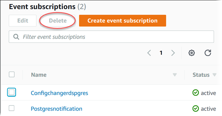 Supprimez un abonnement aux notifications d'événements.