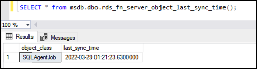 La dernière fois que les objets du serveur ont été synchronisés, c'était 01:21:23.