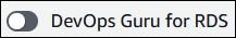 L'interruttore per attivare DevOps Guru for RDS.