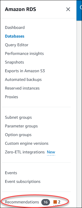 La pagina dei consigli nella console.