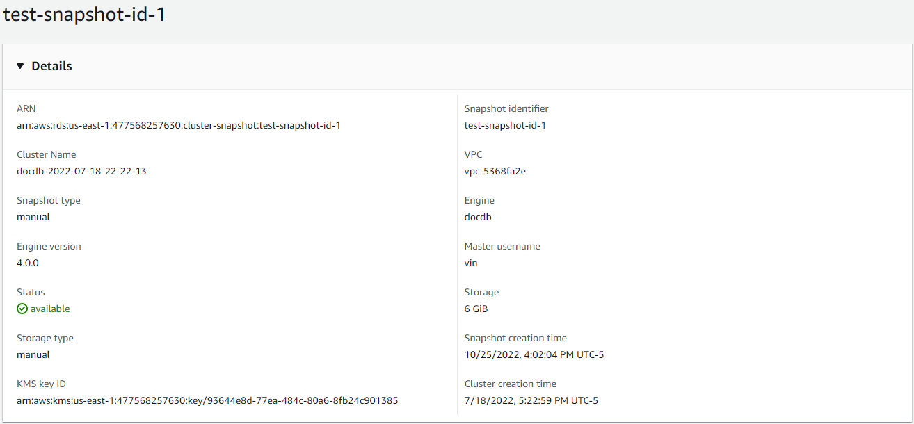 Diagramma: snapshot di visualizzazione del cluster elastico