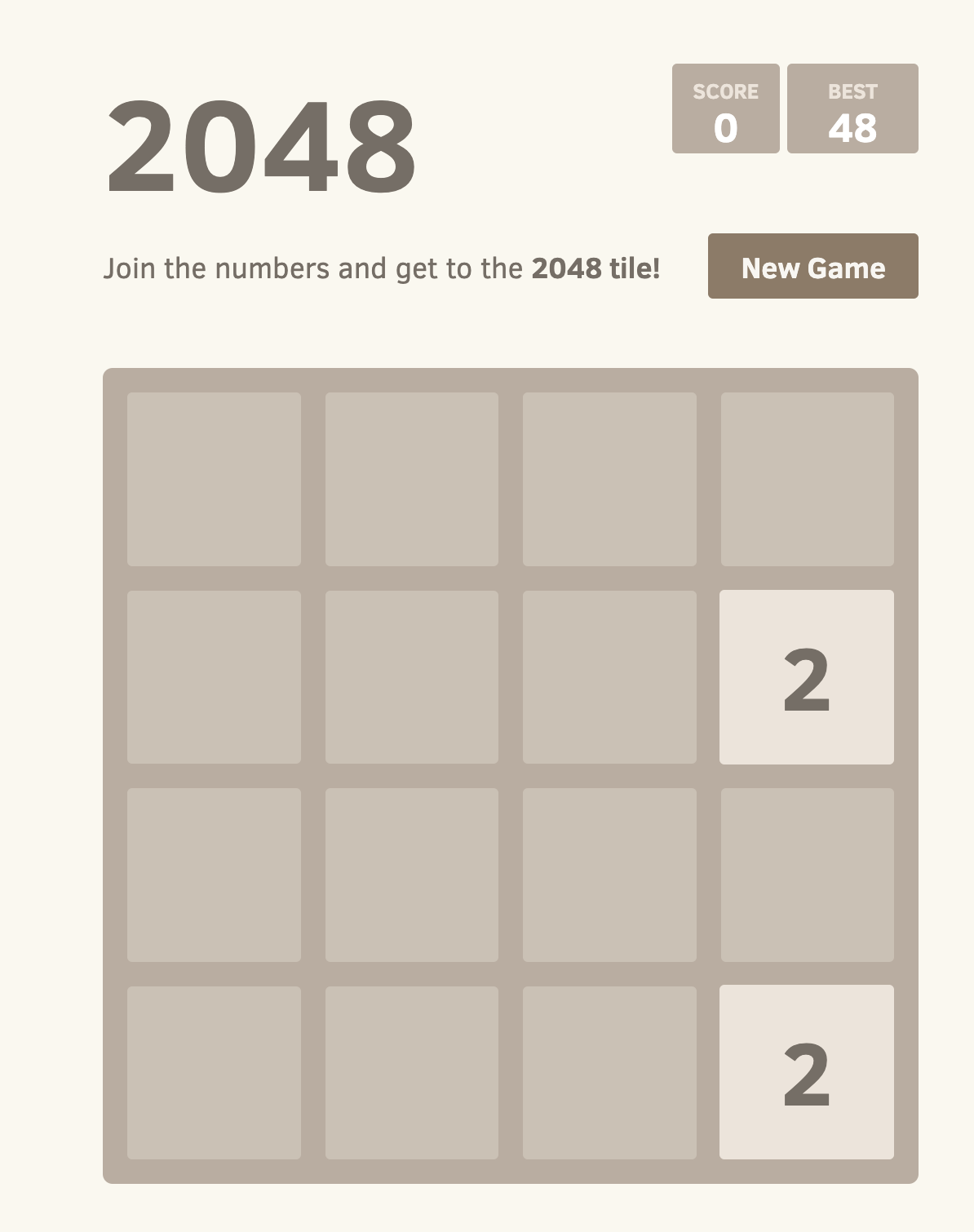 Gioca al gioco 2048.