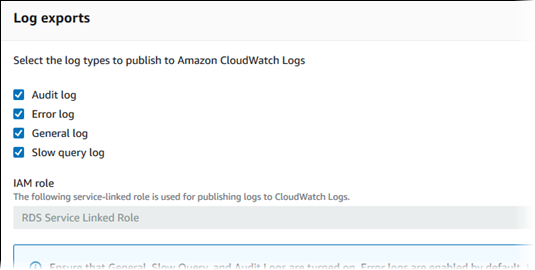 選擇要發佈至 CloudWatch Logs 的日誌。